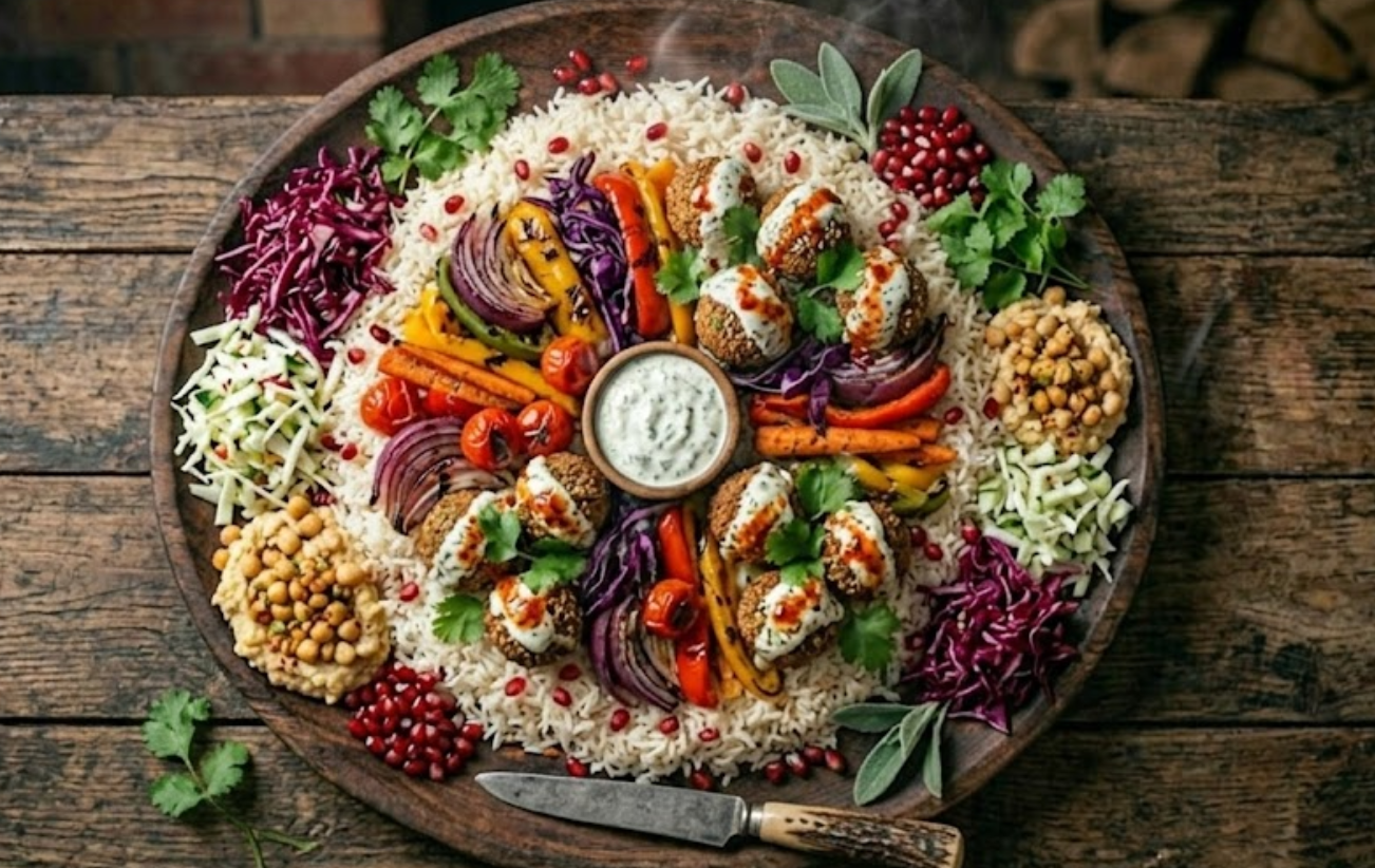Falafel Kebab on rice