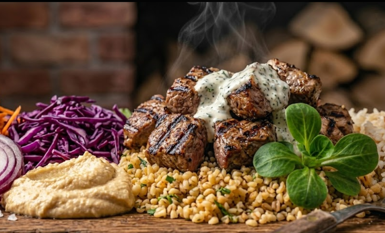 Lamb Kebab on rice